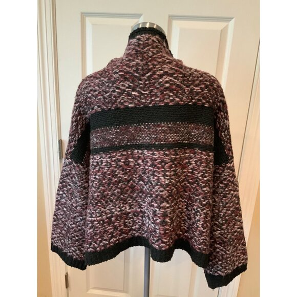 John + Jenn Purple & Black Striped Mock Neck Knit Sweater, Size S - Picture 6 of 8